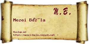Mezei Béla névjegykártya