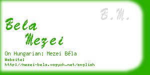 bela mezei business card