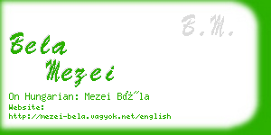 bela mezei business card